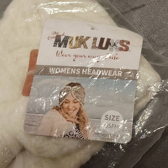 New MUK LUKS Women's Crosshatch Headband - Picture 2 of 5